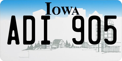 IA license plate ADI905