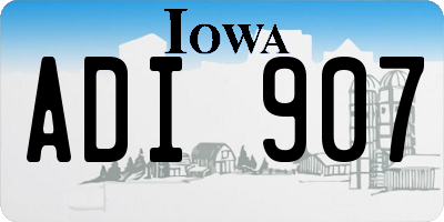 IA license plate ADI907