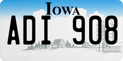 IA license plate ADI908