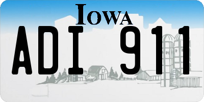 IA license plate ADI911