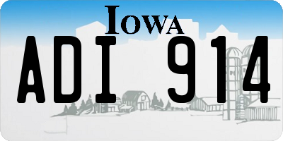 IA license plate ADI914