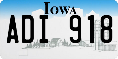 IA license plate ADI918