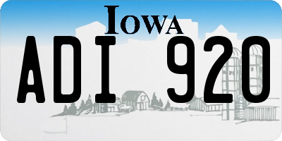 IA license plate ADI920
