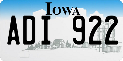 IA license plate ADI922