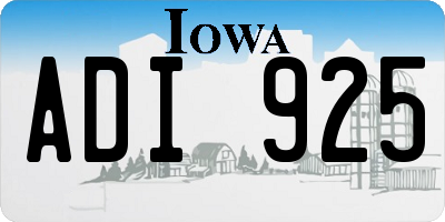 IA license plate ADI925