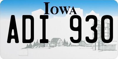 IA license plate ADI930