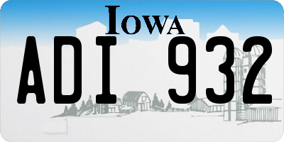 IA license plate ADI932