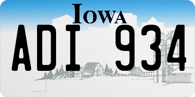 IA license plate ADI934