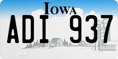 IA license plate ADI937