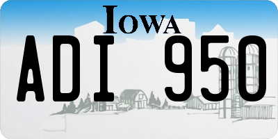 IA license plate ADI950