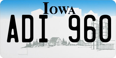 IA license plate ADI960