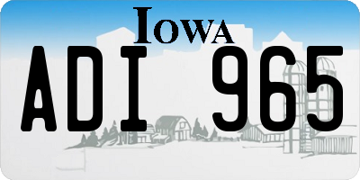 IA license plate ADI965