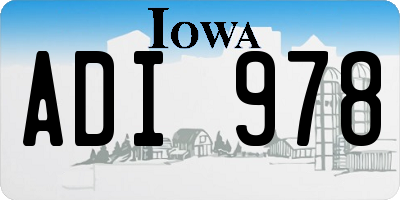 IA license plate ADI978