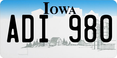 IA license plate ADI980