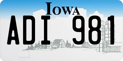 IA license plate ADI981