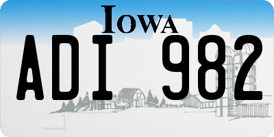 IA license plate ADI982