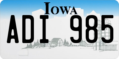 IA license plate ADI985
