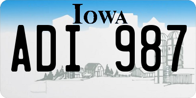 IA license plate ADI987