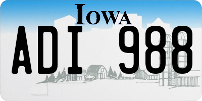 IA license plate ADI988