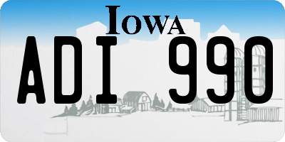 IA license plate ADI990