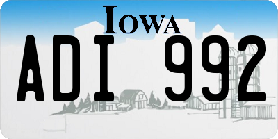 IA license plate ADI992