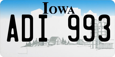 IA license plate ADI993