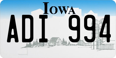 IA license plate ADI994