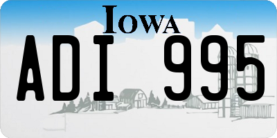 IA license plate ADI995
