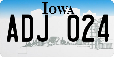 IA license plate ADJ024