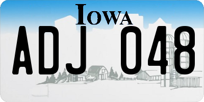IA license plate ADJ048