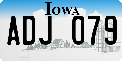 IA license plate ADJ079