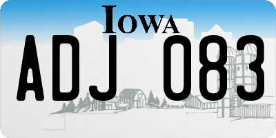 IA license plate ADJ083