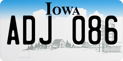 IA license plate ADJ086