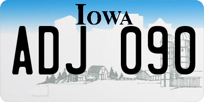 IA license plate ADJ090