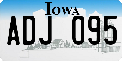 IA license plate ADJ095