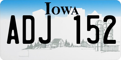 IA license plate ADJ152