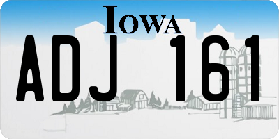 IA license plate ADJ161