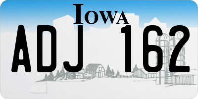 IA license plate ADJ162