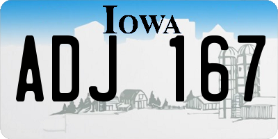 IA license plate ADJ167