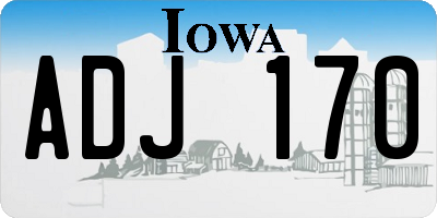 IA license plate ADJ170