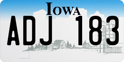 IA license plate ADJ183