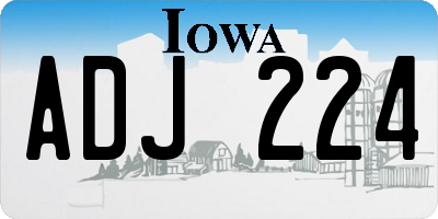 IA license plate ADJ224