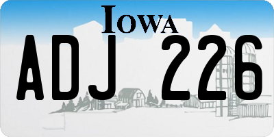 IA license plate ADJ226