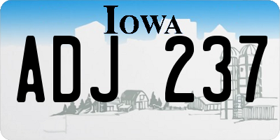 IA license plate ADJ237