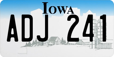 IA license plate ADJ241