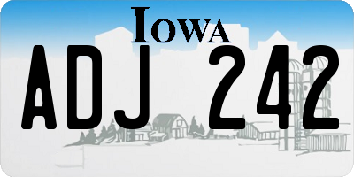 IA license plate ADJ242