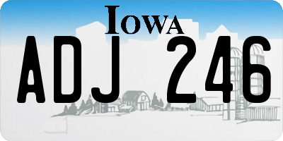IA license plate ADJ246