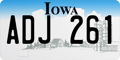 IA license plate ADJ261