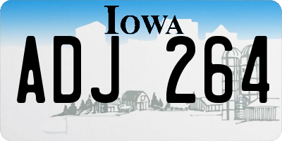 IA license plate ADJ264