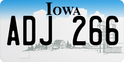 IA license plate ADJ266